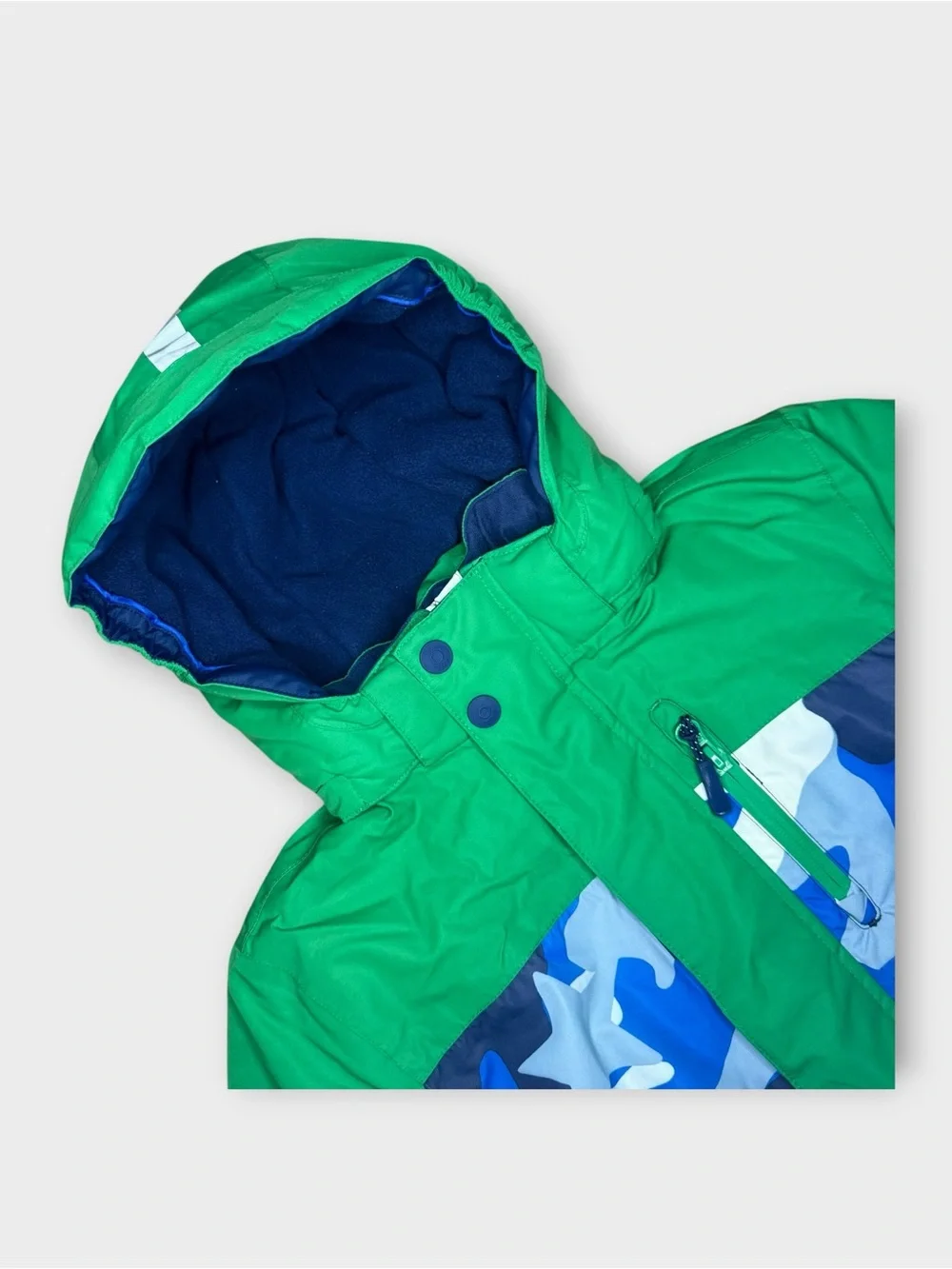 Mini Boden Green Blue Camo All Weather Snow Ski Jacket & Bib